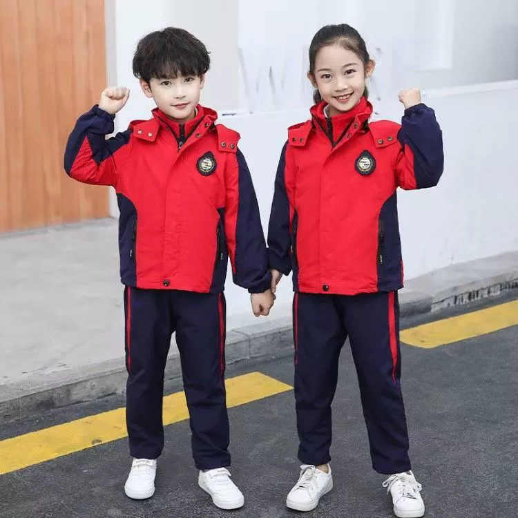 Комплект для детского сада и школы: термобелье, школьная форма, куртка 3-в-1, осенне-зимняя утолщенная хлопковая одежда больших размеров для начальной и средней школы, свободный крой