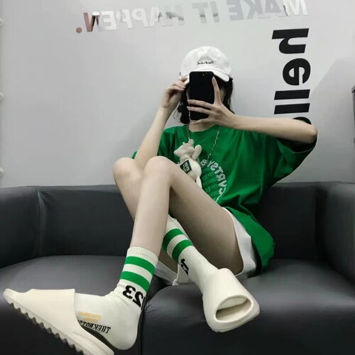 23 years new RRR123 beige mid-tube striped digital pure cotton high street with FOG new sweatshirt trendy brand socks