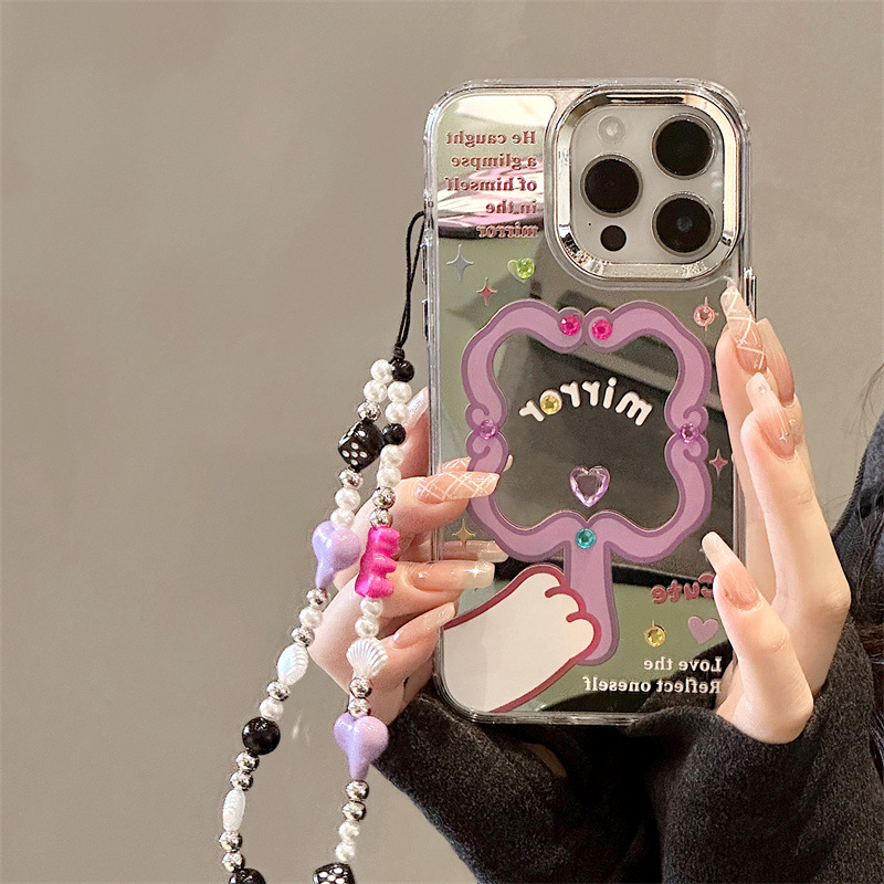 知泰蘋果15promax手機殼14三合一鏡面iphone13/12/11Pro手鍊78P