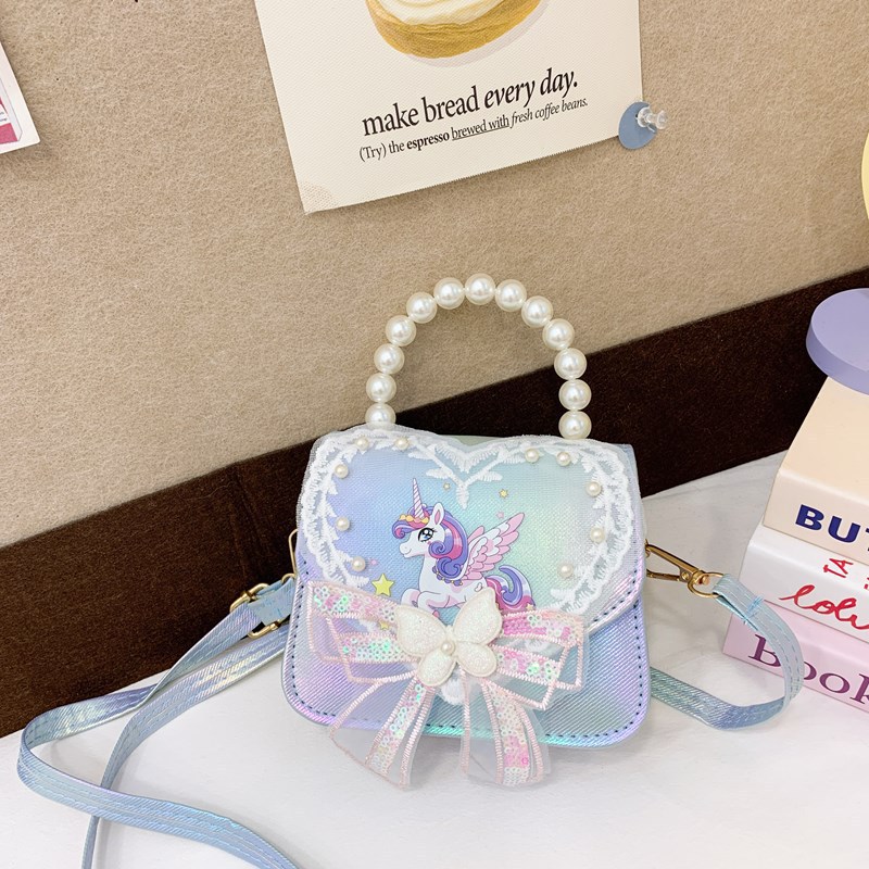 La niña transfronteriza Aisha bolso de hombro de este año, bolso de perla de moda popular, bolso de hombro para niños coreanos.
