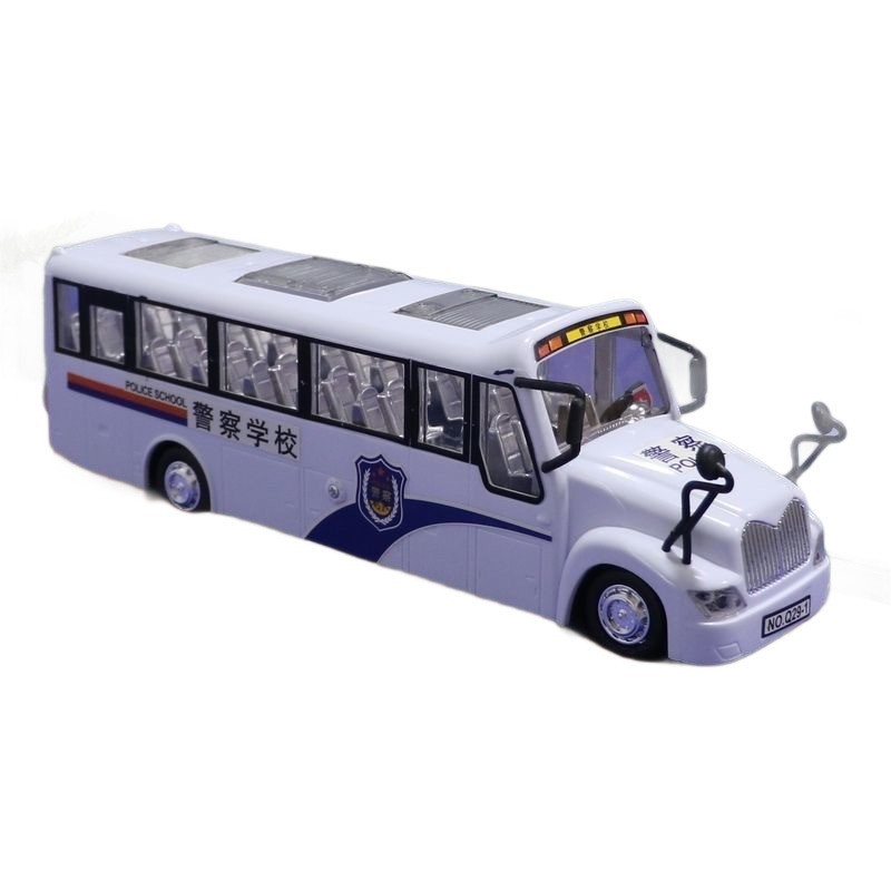 Juguetes de autobús policial de simulación de sonido y luz modelo de autobús escolar grande para padres e hijos regalos de niños ventas calientes