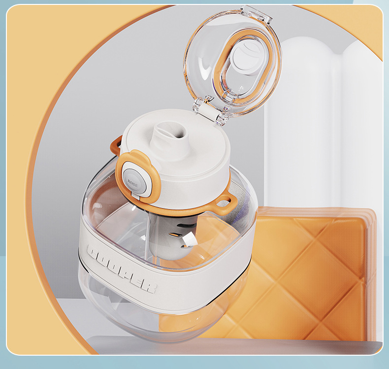 Creative and simple square water cup, summer large-capacity straw cup, high appearance level for girls, portable large-belted cup with tea strout pic 36