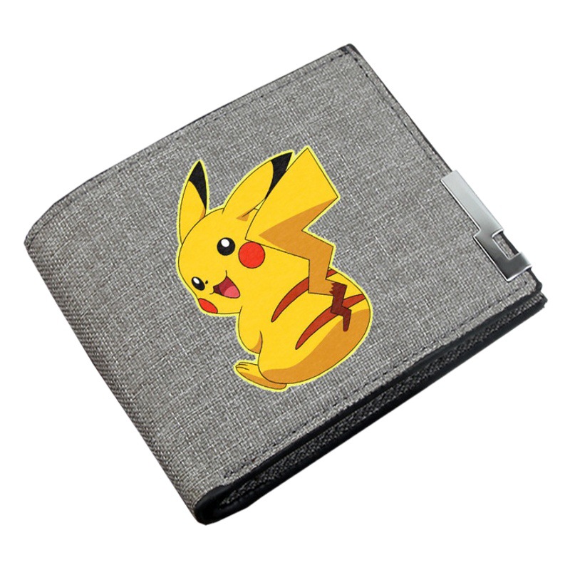 Cross-Border Anime Pikachu Wallet Student Coin Purse Unisex Canvas Short Wallet Dropshipping