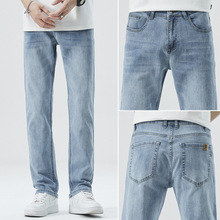 2025春夏新款牛仔裤男士简约休闲百搭修身直筒青年弹力（限价79）
