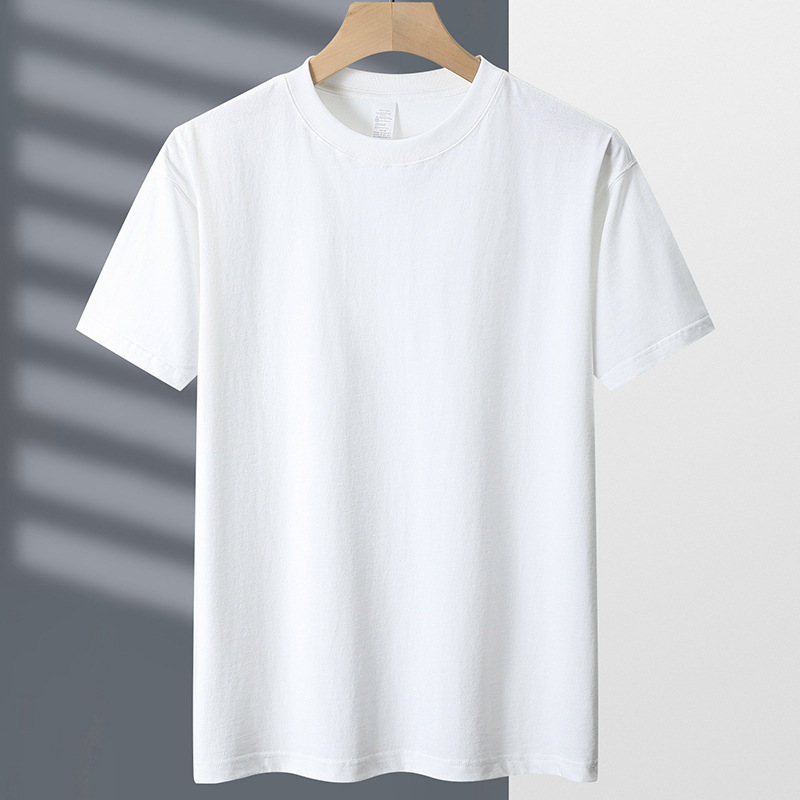 日系重ポンド230G純綿半袖tシャツ女性用純色丸襟百合ゆったりカジュアル半袖tシャツ上着|undefined