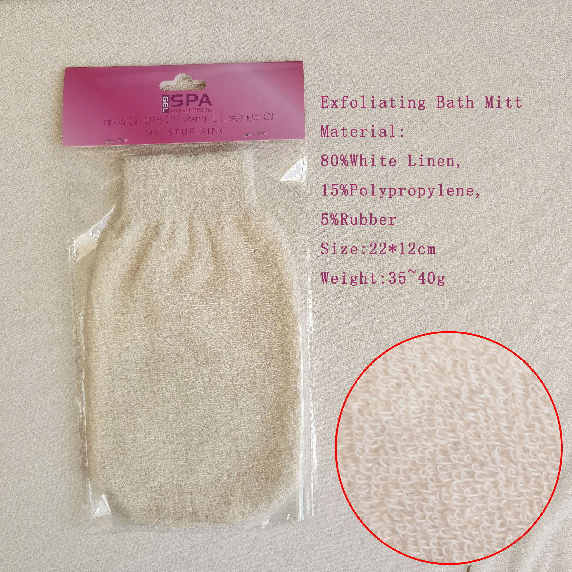 En stock Cáñamo guantes de baño Toalla de baño frotar mochila guantes de lavado de dedos cepillo de baño cubierta de barro frotar Toalla de la espalda