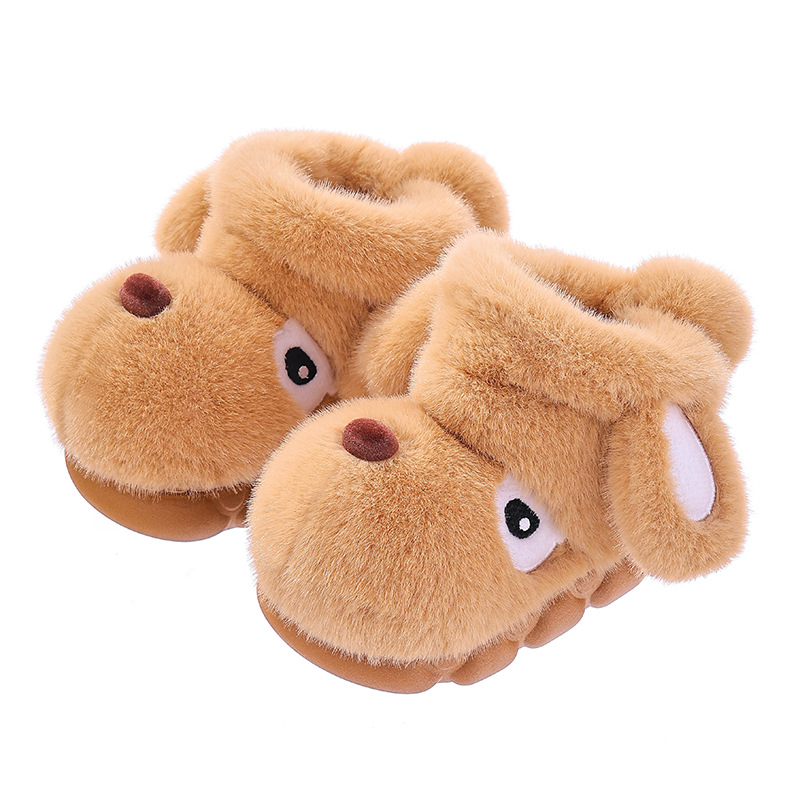 Otoño y invierno bolsas de tacones para niños, botas de algodón para niños y niñas, calentamiento y peluche para cachorros, zapatos de algodón para padres e hijos