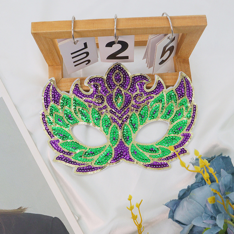 Máscaras de fiesta de carnaval nuevo tricolor sequinilla mitad cara carnaval temático eyewear exclusivo transfronterizo