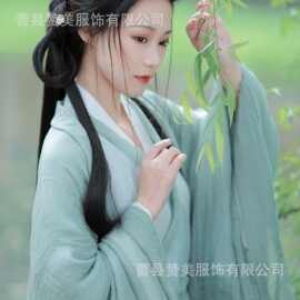 魏晋风汉服古装交领雪纺飘逸超仙古代女侠中国风少女写真拍照服装