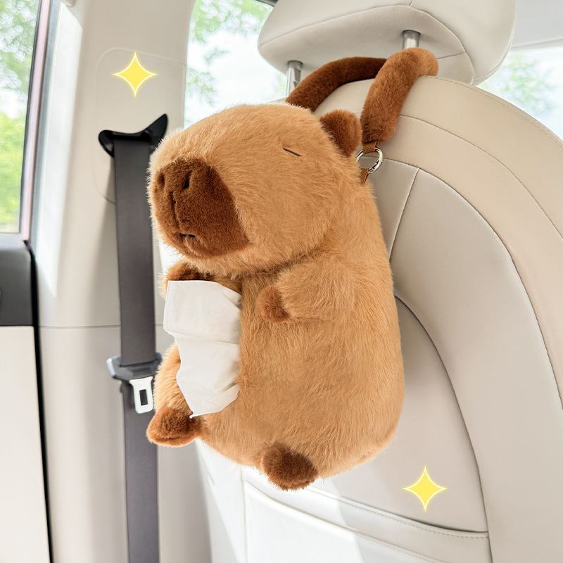 Cartoon Car Tissue — Che Zai Ka Tong Zhi Jin He / Zhi Jin Tao Car tissue box/set - hanging-capybara-tissue