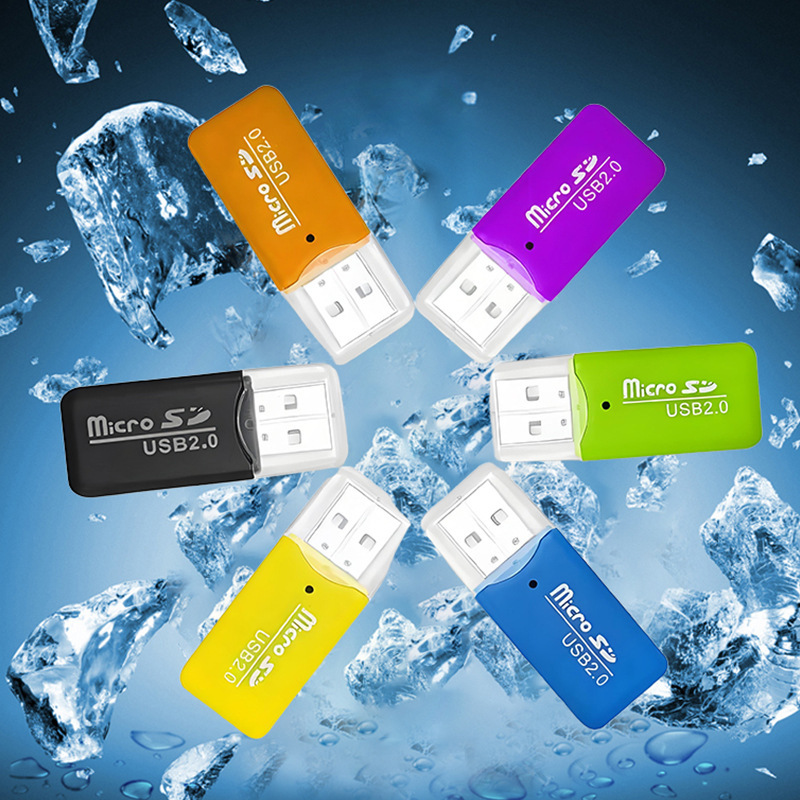 源头厂家批发迷你USB2.0读卡器高速内存卡TF卡儿童相机读卡器现货|undefined