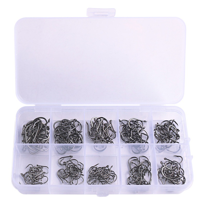 Etiquetado y envío 3-12 # Anzuelo de púas Iseni AliExpress exporta juego de anzuelos equipo de pesca