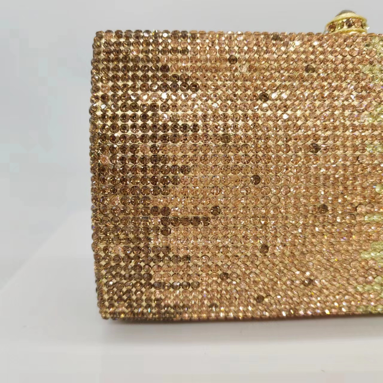 Rhinestone bolsa de embrague de lujo ligera mano de diamantes bolsa de cena de diamantes dorados graduados bolsos de mano de mujer