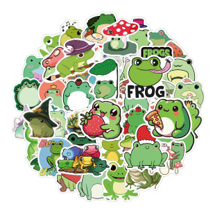 50 Cute Frog Stickers Stickers School Bag Back Decorative Cartoon Stickers Insulation