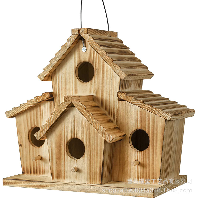 nido de colibríes transfronterizo de madera sólida ornamentos de pájaros de madera pastoral al aire libre nido de pájaros de tipo villa colgante de jardinería alimentador de pájaros image 6