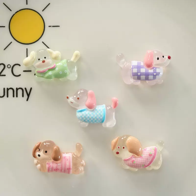 冰透可爱卡通腊肠小狗树脂饰品配件手机壳发饰洞洞鞋配件批发南23