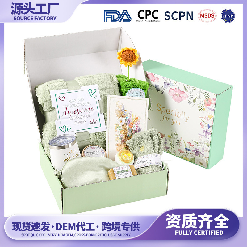 Cross-Border Best-Selling Spa Bath Gift Set Mother's Day Gift Blanket Egg Cup Socks Soap Scented Candle
