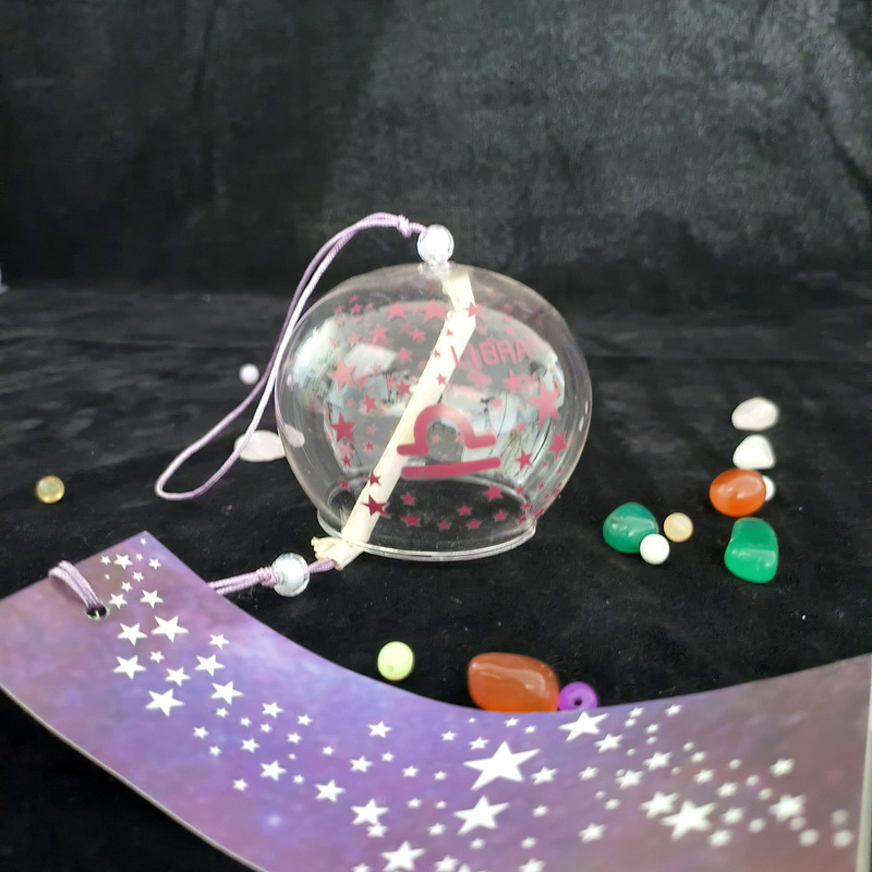 DIY 和風クリエイティブギフト 12 星座ガラス風鈴吊り飾り誕生日ギフト工芸品寝室の装飾風鈴|undefined