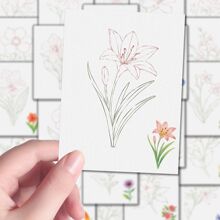 128张花朵线稿手绘简笔画零基础入门小白收藏贴纸高清素材diy