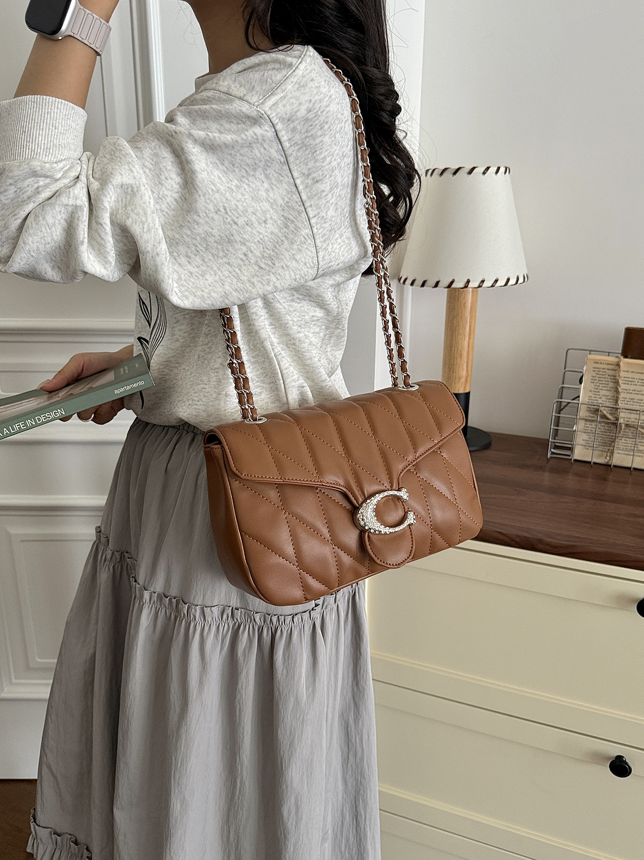 Bolso de bordado C-Ling 2026 nuevo pequeño bolso de cadena de viento de alta calidad Koujia bolso de hombro bolso debajo de la axila image 3