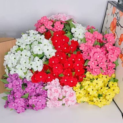 Spring New Style Seven-Head Phlox Flower Indoor Decoration Outdoor Lawn Garden Balcony Terrace Decoration Hanging Ornaments Artificial Flowers
