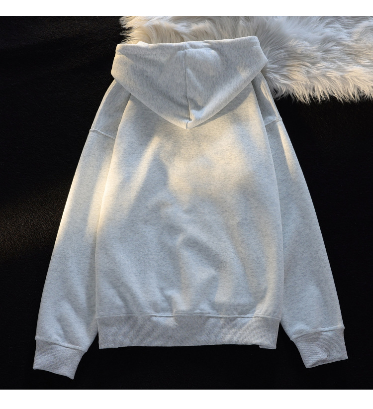 2023 different autumn and winter double hat back bag collar + flocking embroidered couple's sweater women's coat new fashion