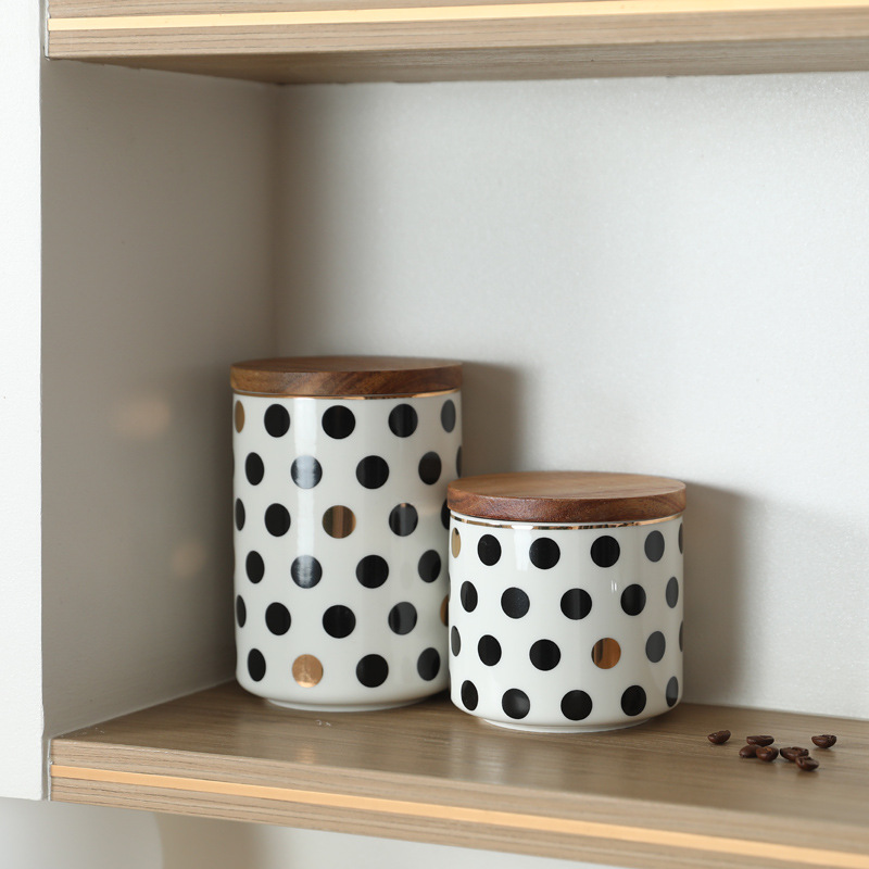 Tarro sellado de estilo INS minimalista moderno con tapa, tarro de almacenamiento de cerámica, caja de almacenamiento para café, flores, té, dulces y pieza decorativa.