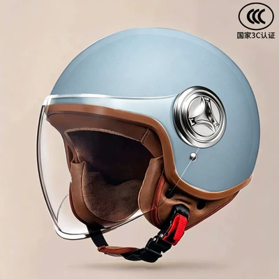 Motosiklet kaskı (dəbilqə) — anti-cold riding helmet - 801blue-transparent-long-mirror