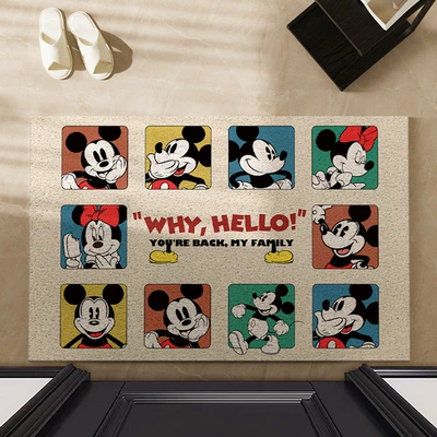 Avtomobil döşəmə paspasları: Entrance Door Mat, Stain-Resistant and Easy - colorful-mickey-color-grid-4060cm-silk-circle-wear-resistant-and-dirt-resistant