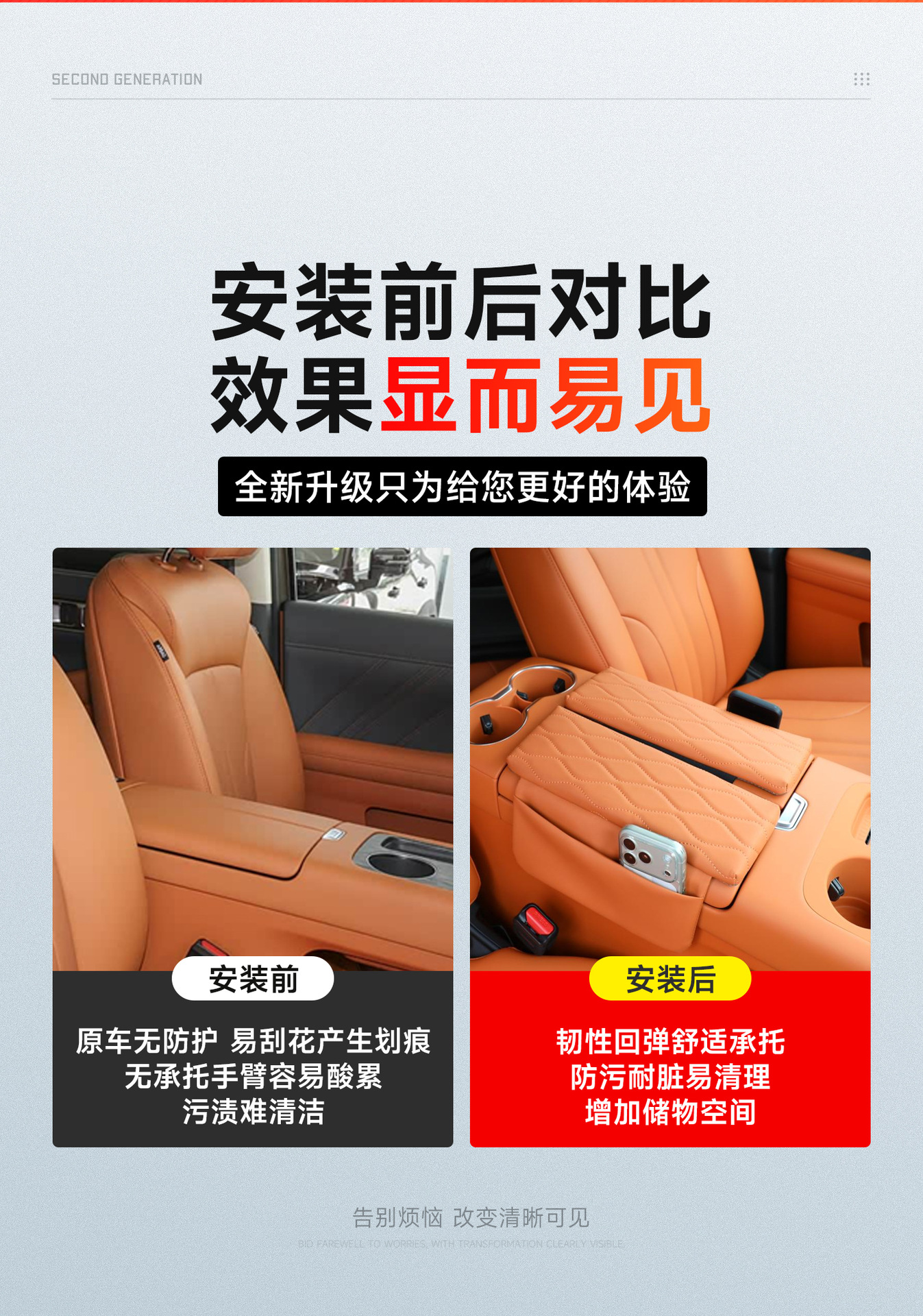 26 Haval Great Wall H10 armrest box heightening pad, original car color, central console armrest storage bag, car accessories