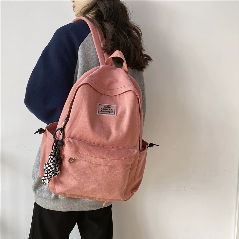 Nylon brand capacious bag for leisure, backpack, Korean style