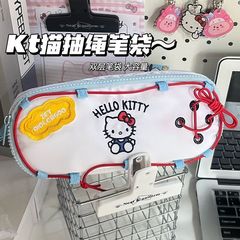 新款可愛小紅書抽繩kitty筆袋ins卡通高顏值少女大容量文具收納袋