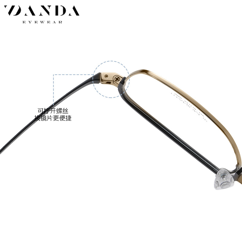 Nuevo Marco de gafas de titanio puro Shenzhen IP de dos colores galvanoplastia artesanía YJ2050 Fashion Square marco redondo miopía gafas marco