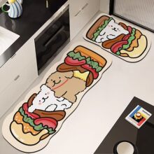 卡通厨房吸水速干地垫硅藻泥耐脏耐磨防滑防油脚垫易打理餐厅地毯