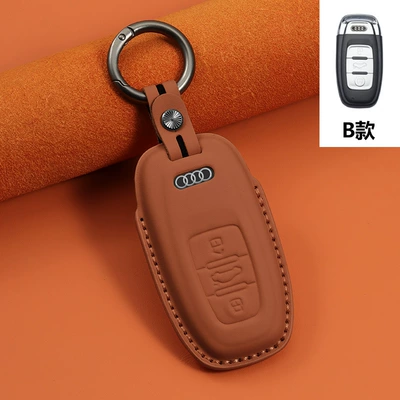 Car key bag, cover Q5L leather A5 buckle - type-b-amber-brown