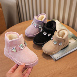 2025 New Autumn and Winter Girls' Warm Cotton Boots, Kidsren's Snow Boots, Export Cross-Border Short Boots, Baby Cotton Shoes, Kidsren's Shoes