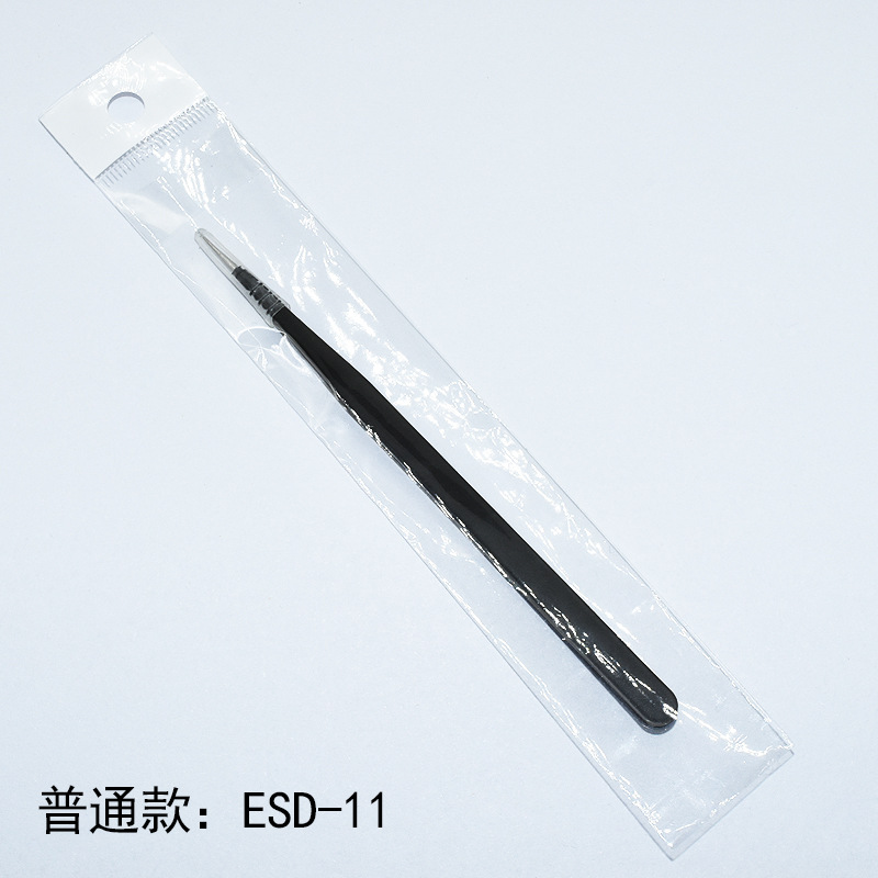 Pinzas de acero inoxidable para manualidades, pinzas puntiagudas para decoración de uñas, pestañas postizas, herramienta antiestática ESD-15 para bisutería.