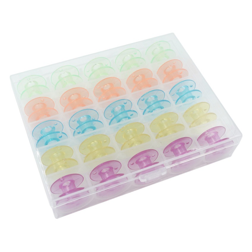 Caja de bobinas de coser (25/36 piezas, 5 colores) - Modelo 2518P, multifuncional, para máquina de coser eléctrica doméstica
