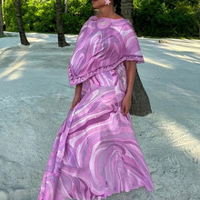 2025夏季新款欧美性感女装跨境亚马逊宽松时尚印花不规则度假套装