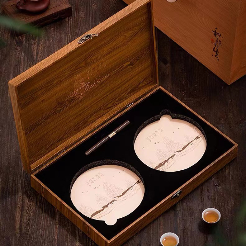 高档普洱茶双饼礼盒空盒福鼎老白茶通用包装盒收纳礼品盒子通用