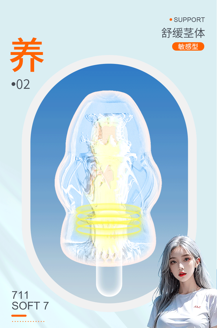 Jiuai Portable Pocket Masturbation Egg, TPE Manual Male Masturbator, Discreet Travel Cup — detail image 21