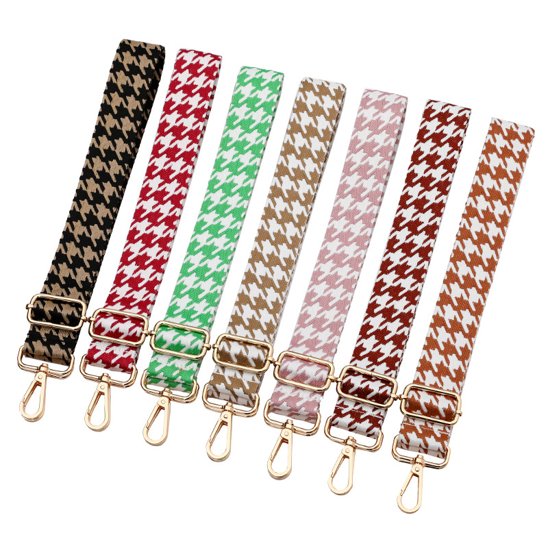 New Houndstooth Jacquard Narrow Shoulder Strap Lanyard Clothing Accessories Women's Bag Single Shoulder Crossbody Adjustable Replacement Long Shoulder Strap