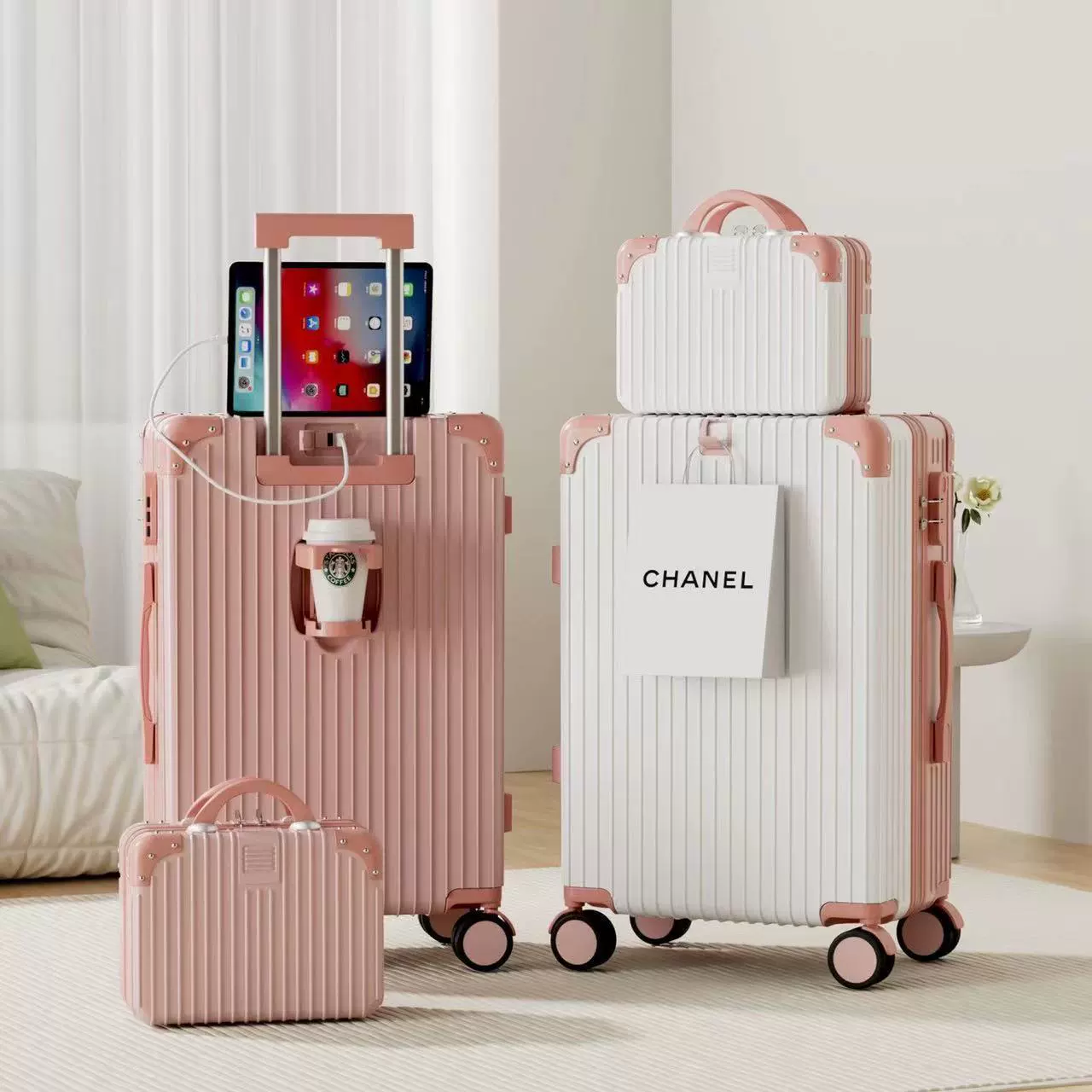 Многофункциональный чемодан-тележка для женщин, дорожный чемодан-тележка 24inch для мужчин, чемодан с кодовым замком, прочный кожаный чемодан, дропшиппинг