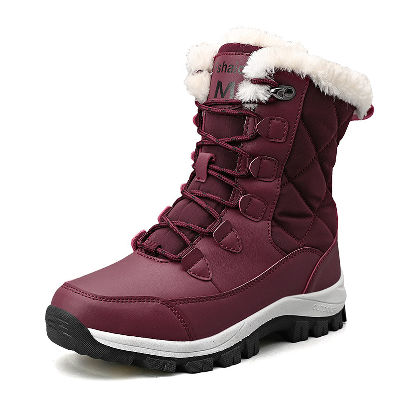 Botas de algodón de invierno para mujeres al aire libre más vello grueso calentamiento botas de nieve de comercio exterior zapatos de mujer de tamaño grande image 7