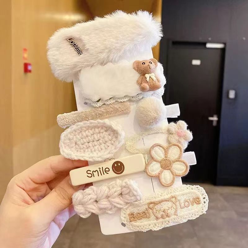 Otoño y invierno peluche clip para niños trenzando clip para el cabello versátil clip dulce clip lateral frange clip clip clip clip para el cabello roto clip para el cabello