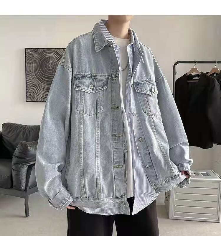 Denim Jacket For Men, Button Cardigan Style, Loose Versatile Top_voghion.com