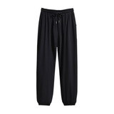 大码女装2025秋可穿薄款休闲哈伦裤200斤胖mm运动显瘦束脚九分裤，女装休闲裤，变形策服饰