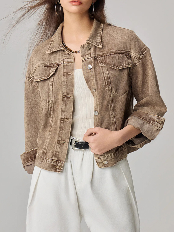 先行販売-15826 # Amazon越境貿易婦人服ヨーロッパとアメリカのINSファッション多用途で個性的なショートデニムジャケット|undefined