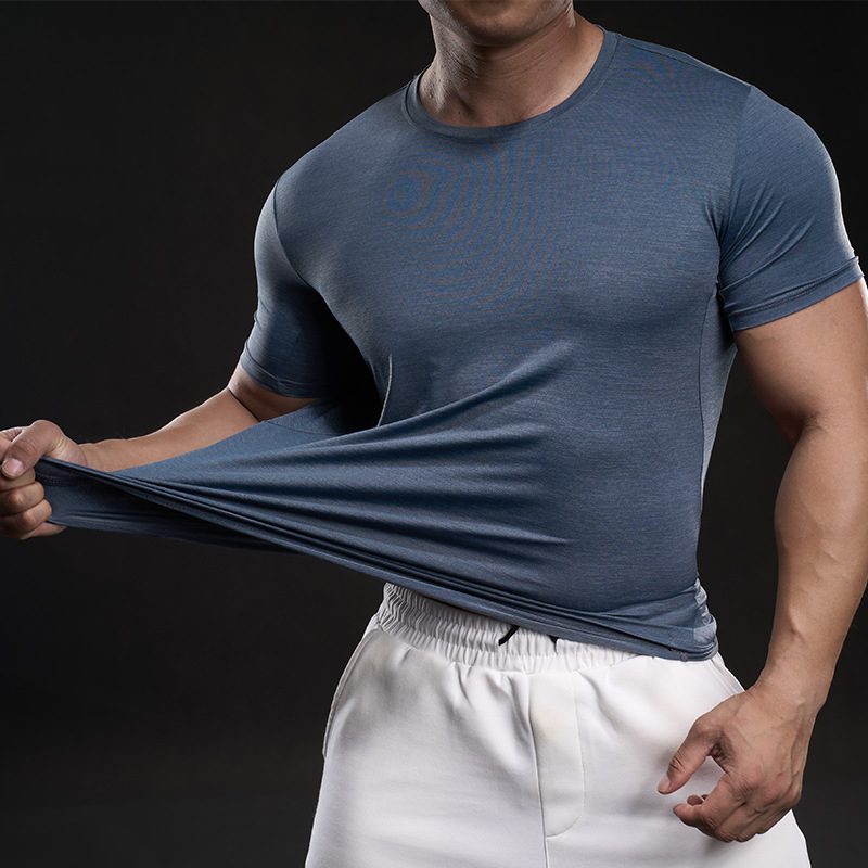 silk quick dry summer thin sports base short sleeve T-shirt
