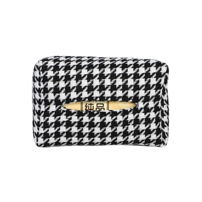 Car tissue box/set Car Seat Back Hanging Tissue - knitted-houndstooth-black-and-white-tissue-box